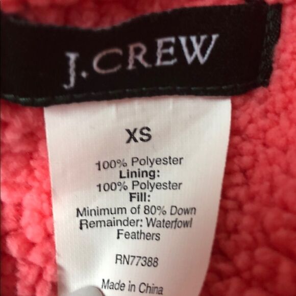 Jcrew salmon pink feather puffer vest size XS - Picture 6 of 6